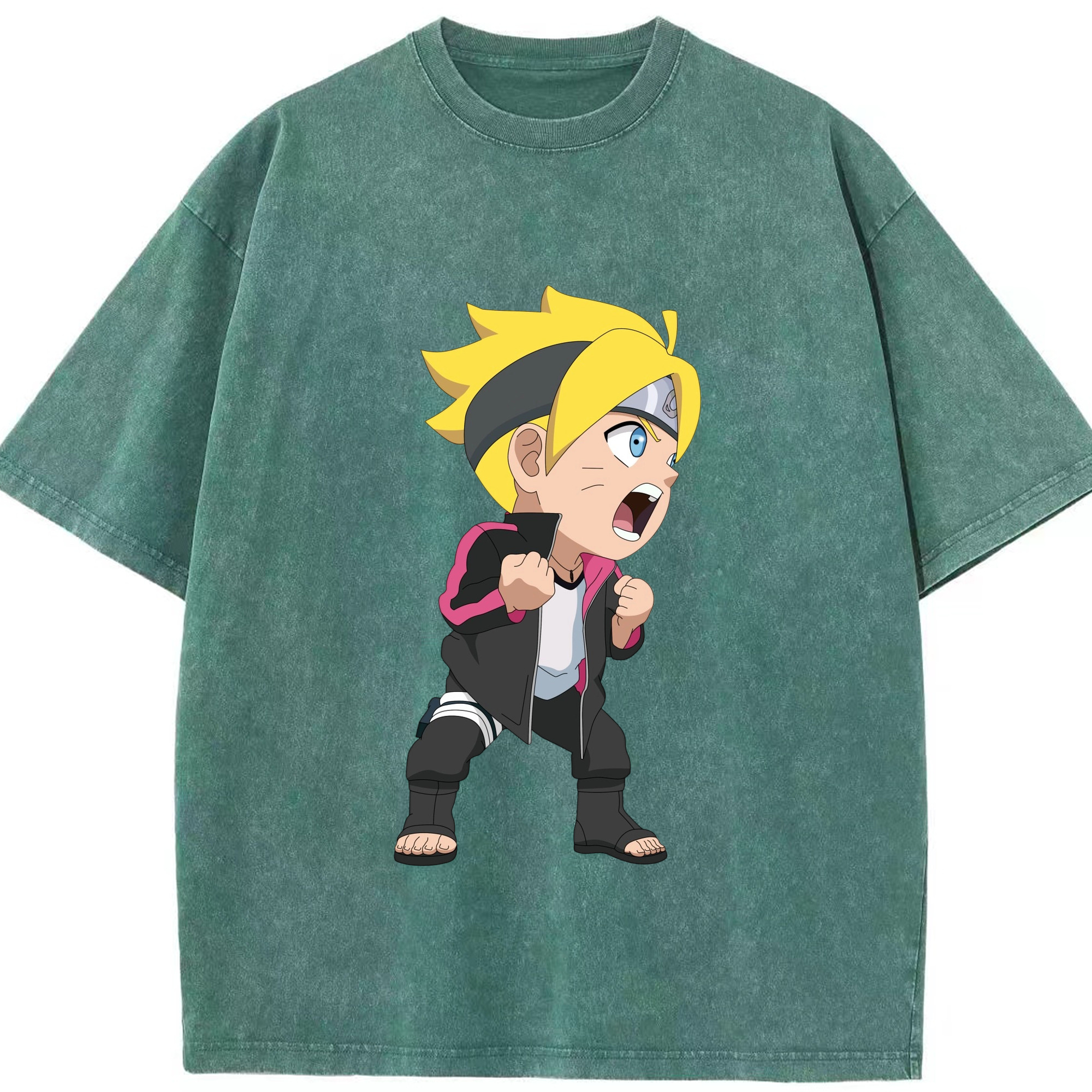 （画像用） NARUTO -ナルト- うずまき ボルト Uzumaki Boruto 綿100% ヴィンテージ風 半袖Tシャツ（フロントプリント）